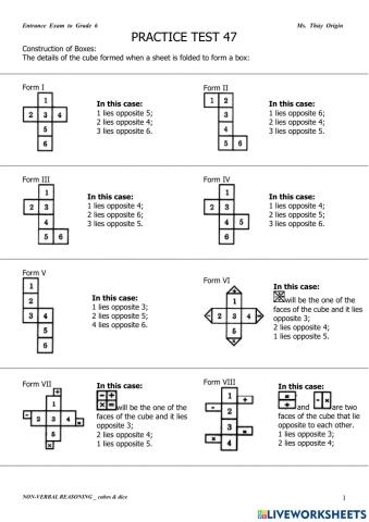 CUBES & DICE - Practice 47
