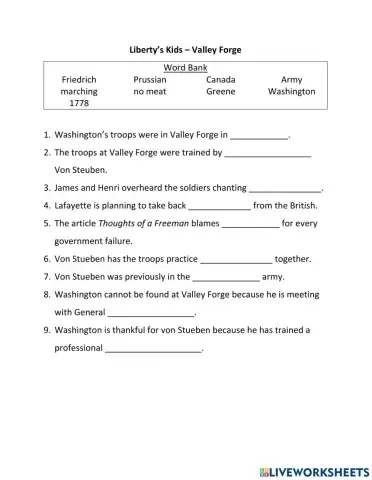 Liberty's Kids - Valley Forge