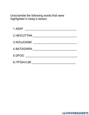 Cultural impacts unscramble