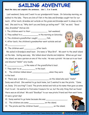 Sailing Adventure Reading Comprehension
