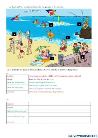 Speaking describing pictures