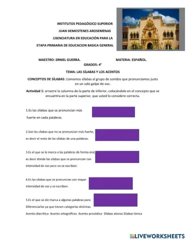 Las sílabas y Los acentos