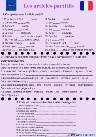 Les articles parttitifs