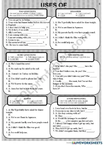 Use of auxiliary verbs