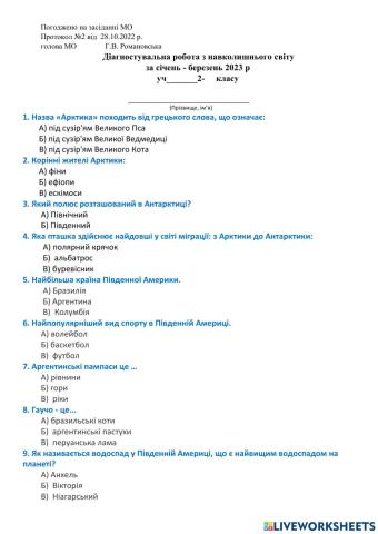 Діагностувальна робота