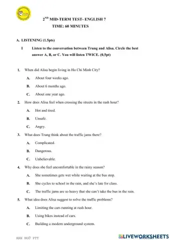 Ta7- 2nd mid-term test 2k10 (2023)