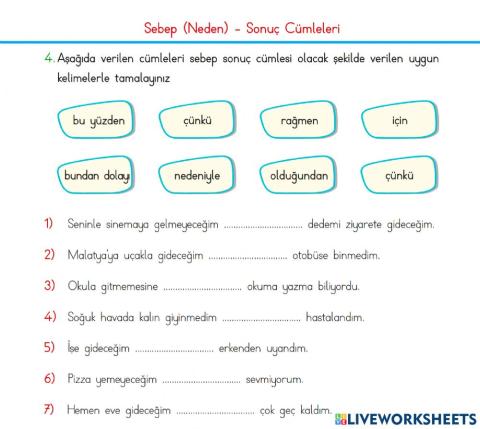 Sebep Sonuç Taşıma