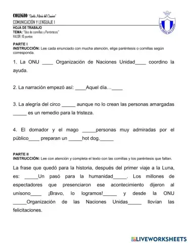 Uso de comillas y parentesís