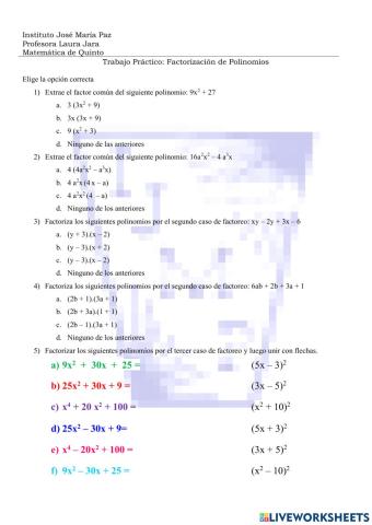 Factorización de Polinomios I