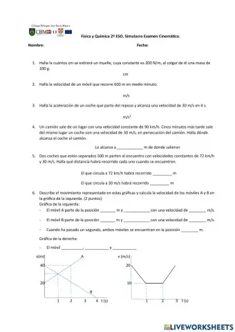Cinemática y Ley de Hooke