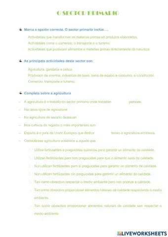 O sector primario