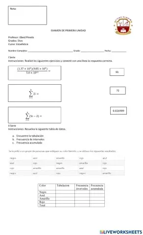 Examen de estadística 4to bach