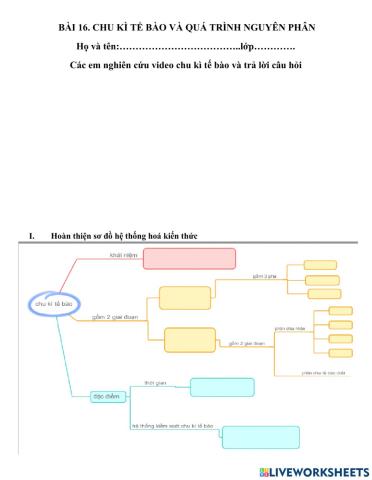 chu kì tế bào và qt nguyên phân tiết 1