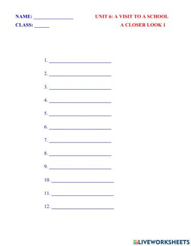 English 7 unit 6 a closer look 1