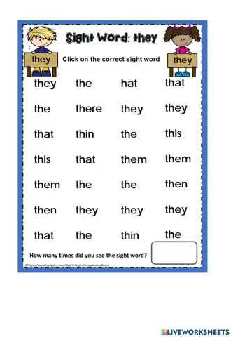 Sight Words Recognition - THEY