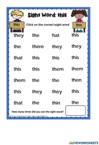 Sight Words Recognition - THIS