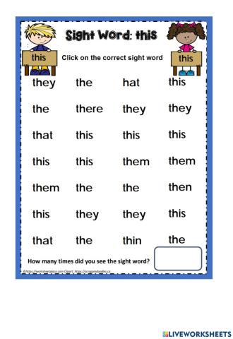 Sight Words Recognition - THIS