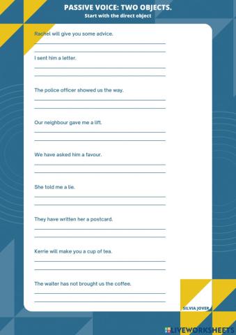 PASSIVE VOICE: TWO OBJECTS