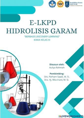 E-LKPD Hidrolisis Garam Pertemuan ke-2 Kelas XI