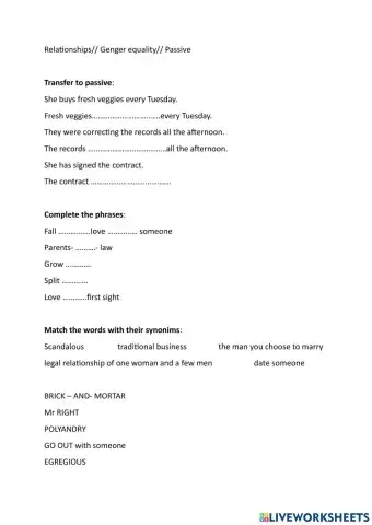 Relationship gender equality passive