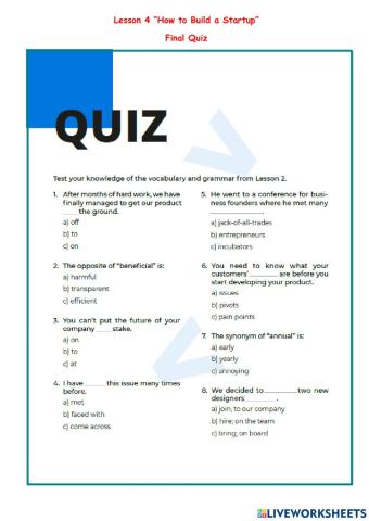 Lesson 4 -Final Quiz-