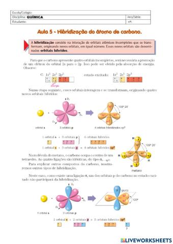 Hibridização do átomo de carbono