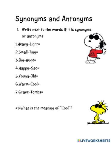Synonyms and Antonyms