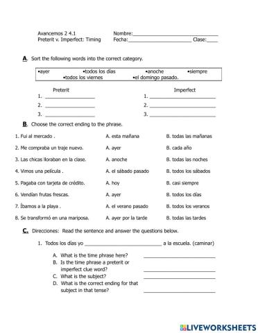 2 4.1 Preterite v imperfect wksts