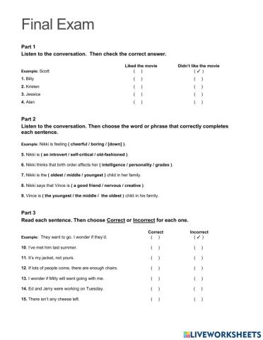 Final Exam-TN2 Review