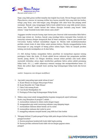 Post test literasi indonesia 4