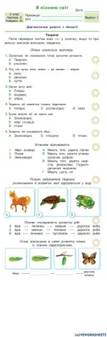 Діагностична робота з біології