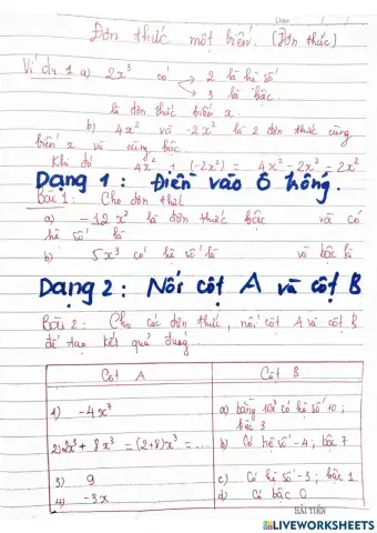 Cong hai don thuc 1 bien