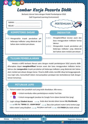 Kegiatan Belajar 3 : Indikator Asam-Basa