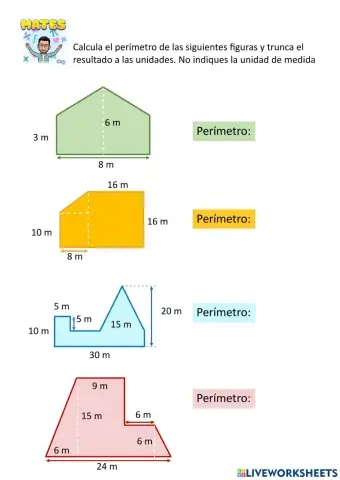 Perímetro de figuras (polígonos) por descomposición