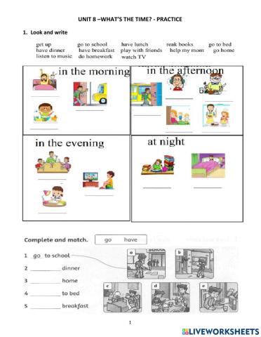 Unit 8- what's the time