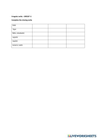 Irregular verbs group 6