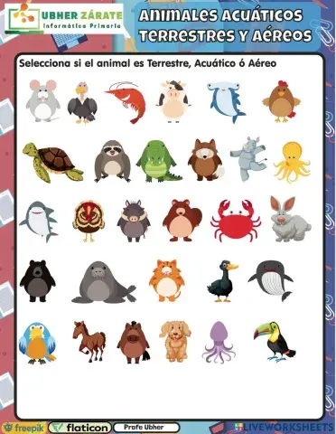 Animales Terrestres, Acuáticos y Aéreos