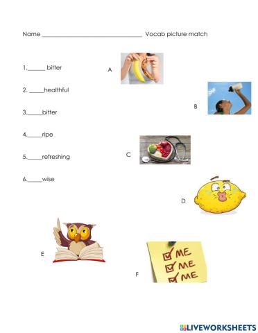 Unit 6-2 picture matching