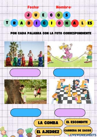 Juego tradicional (arrastre y soltar)