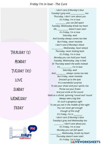 Friday I'm in love- The cure song