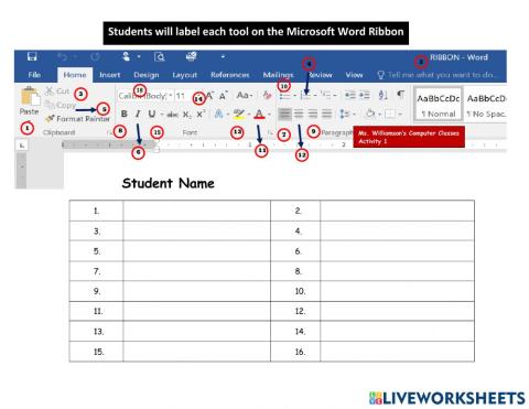 Microsoft word ribbon
