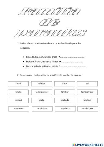 Família de paraules