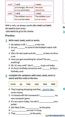 Prepare 5 nus Unit 16 Need-Want