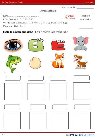 Usa letter a b c d e f