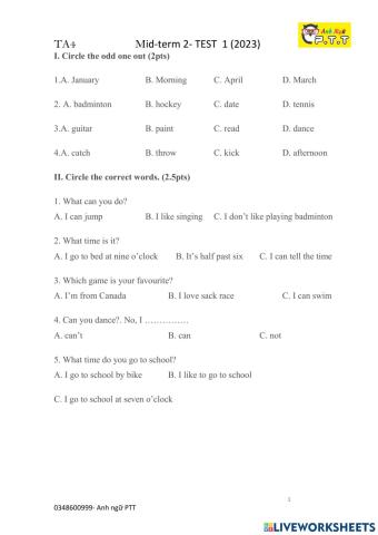 Ta4 smart start- giữa kì 2 review