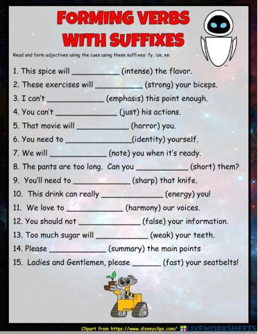 Forming Verbs with Suffixes