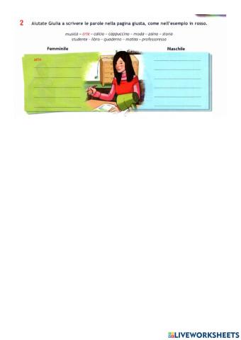 Nomi maschili e femminile