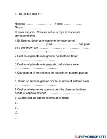 El sistema  solar
