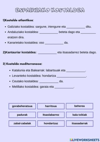 Espainiako kostaldeak