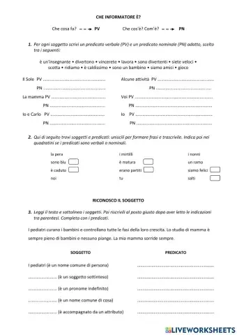 Soggetto e predicato